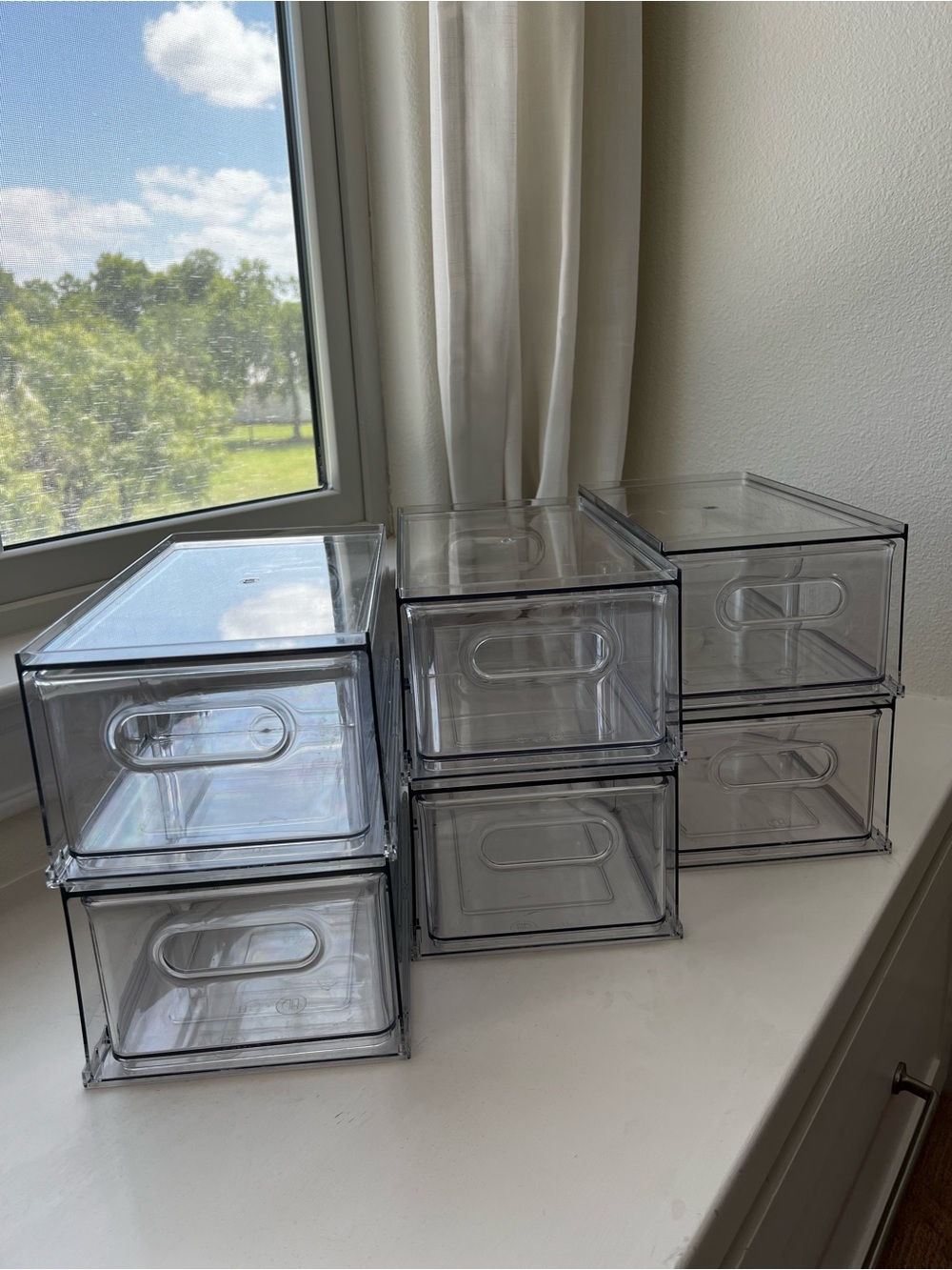 The Home Edit Clear Divided Fridge Drawer Stackable Organizers - (Set of 6)